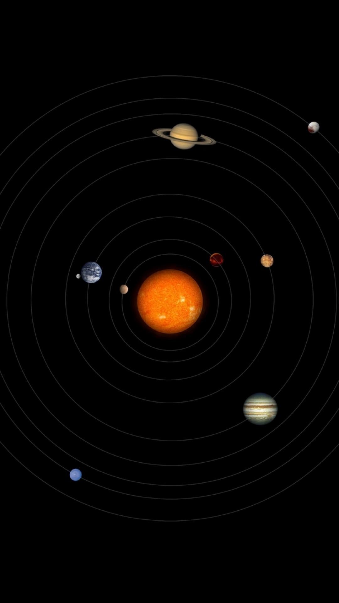 Solar system circles HD Wallpaper iPhone 6 / 6S Plus