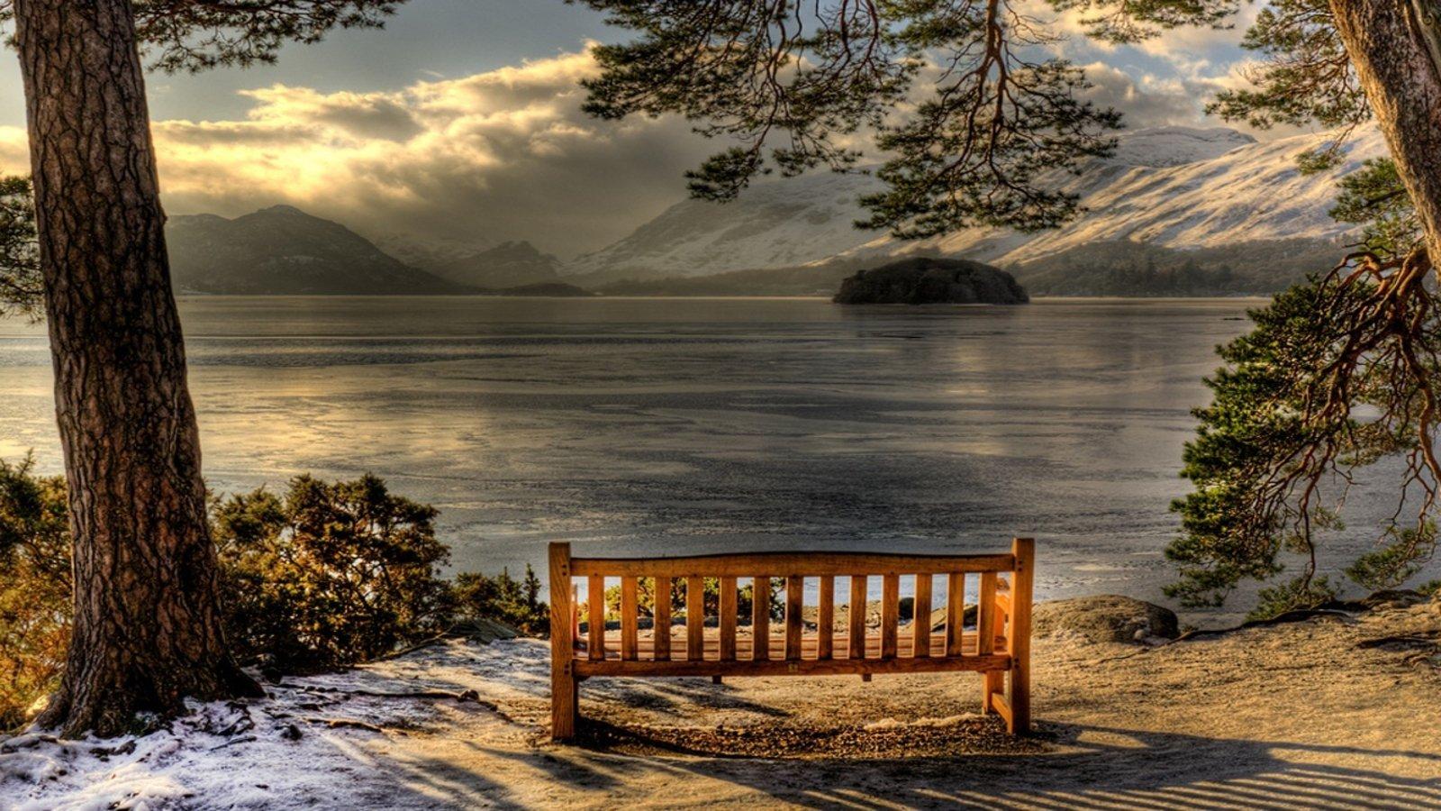 Bench By The Lake Wallpapers - Wallpaper Cave