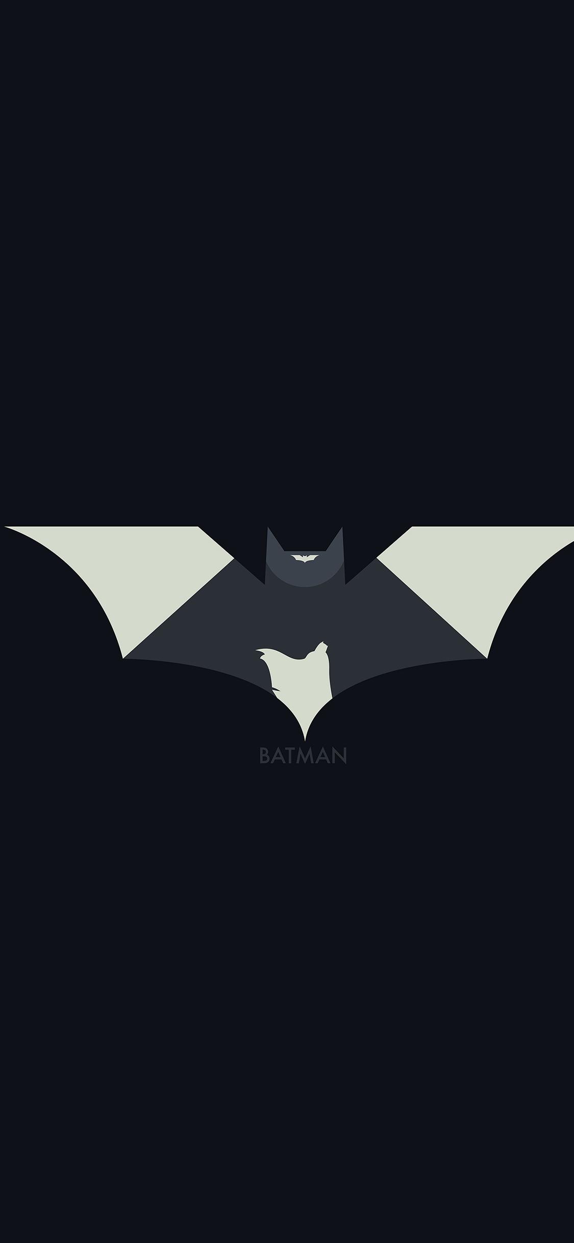 iPhone X wallpaper. hugoli art batman minimal logo illust dark