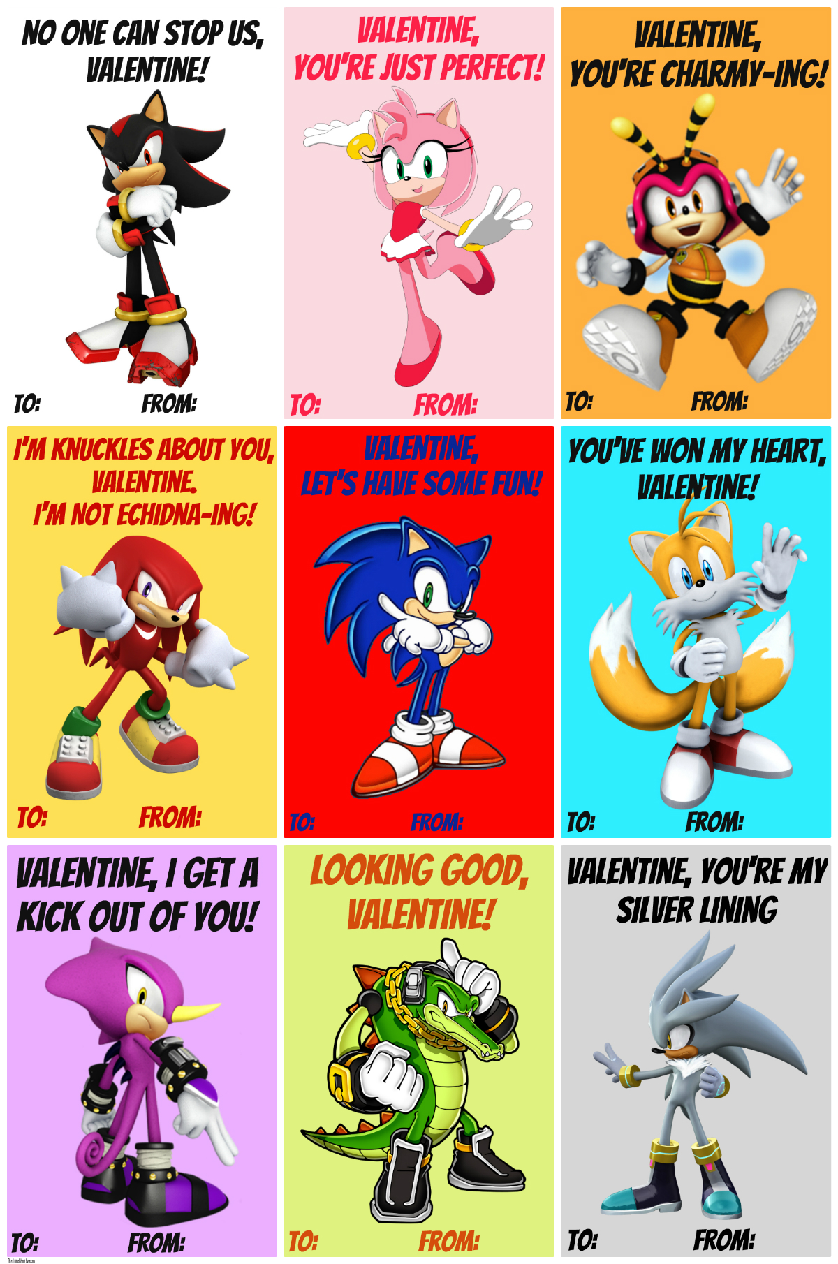 Free Printable Sonic Valentines. THE LUNCHBOX SEASON