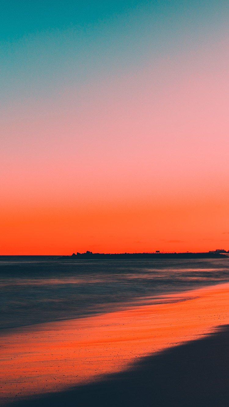 iPhone wallpaper. sunset beach fall night