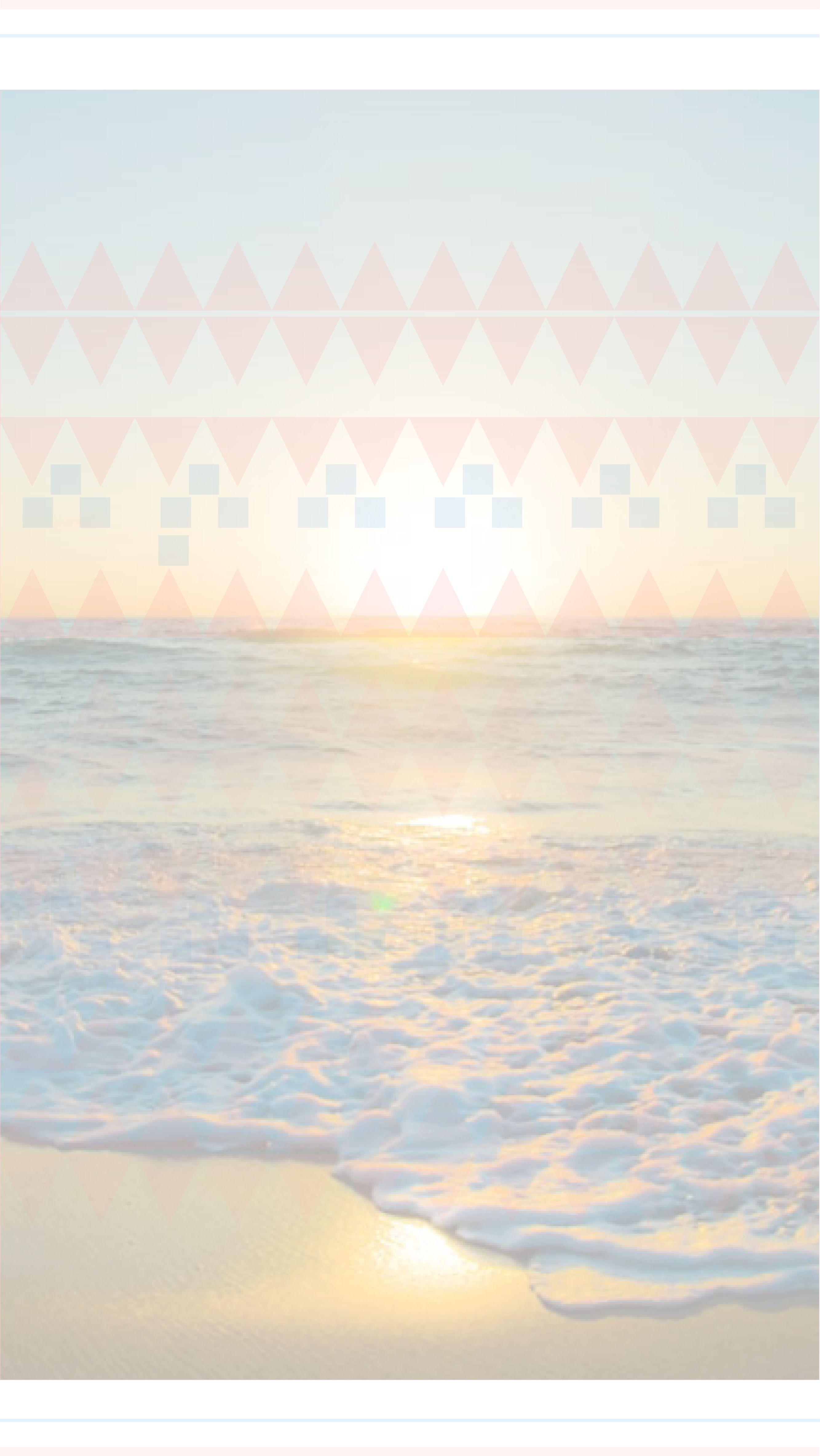Pastel aztec sea beach view ocean sunset iphone phone wallpaper