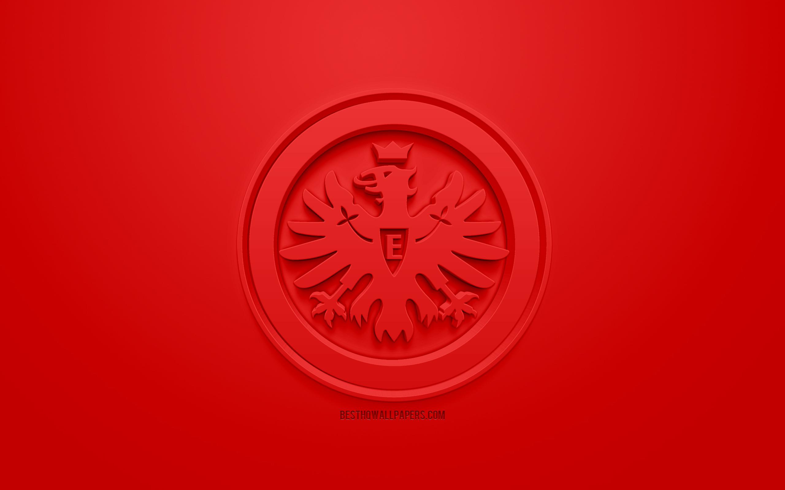 Download wallpaper Eintracht Frankfurt, creative 3D logo, red