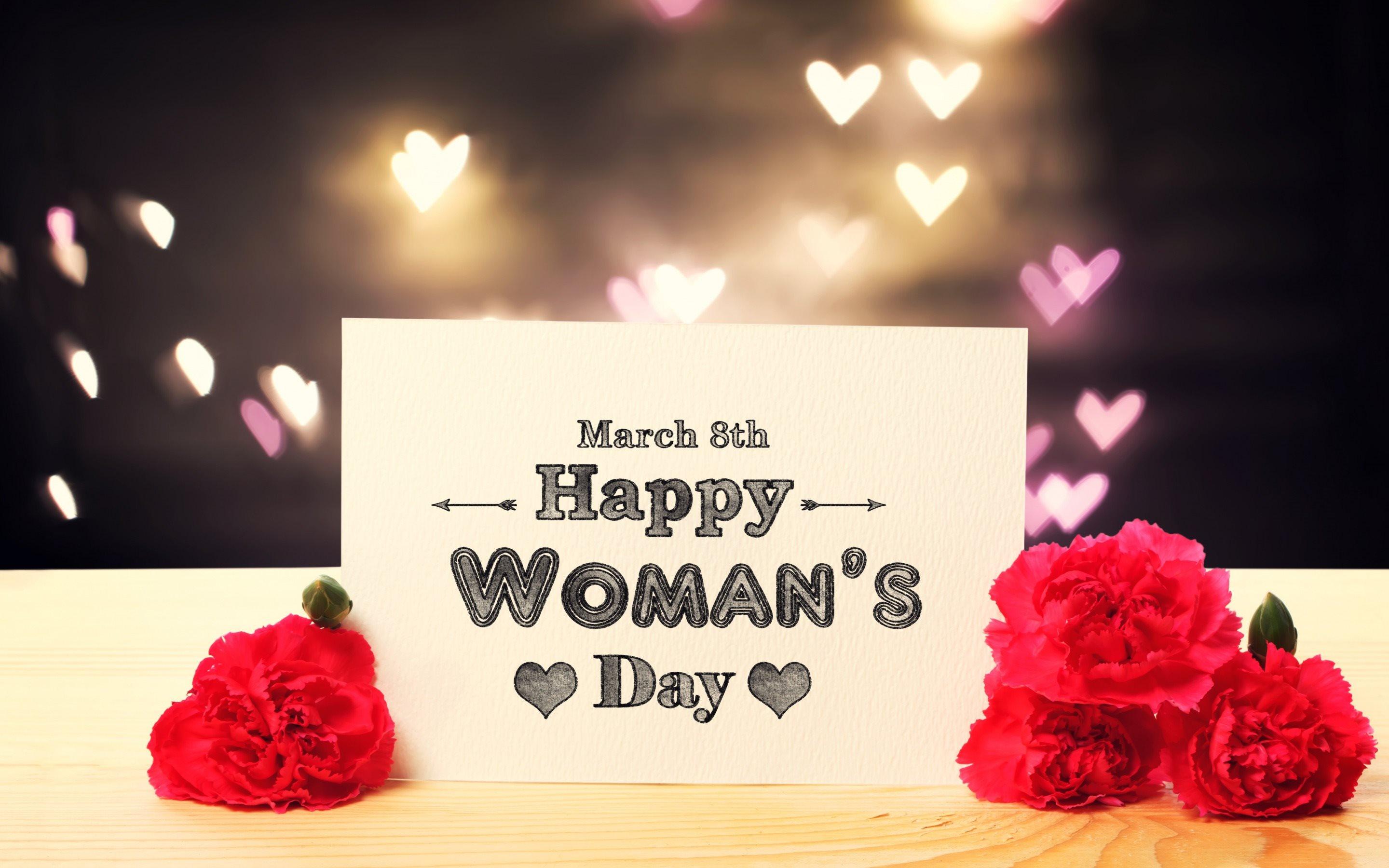 Download wallpaper Happy Womens Day, 8 march, pink roses, hearts
