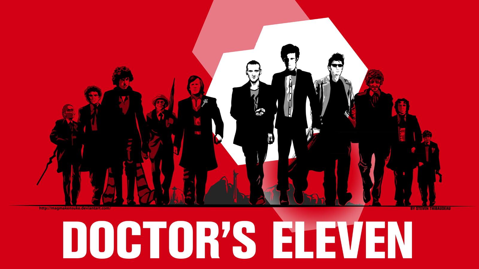 Doctor's Eleven wallpaper, Doctor Who, Ocean's Eleven, red HD