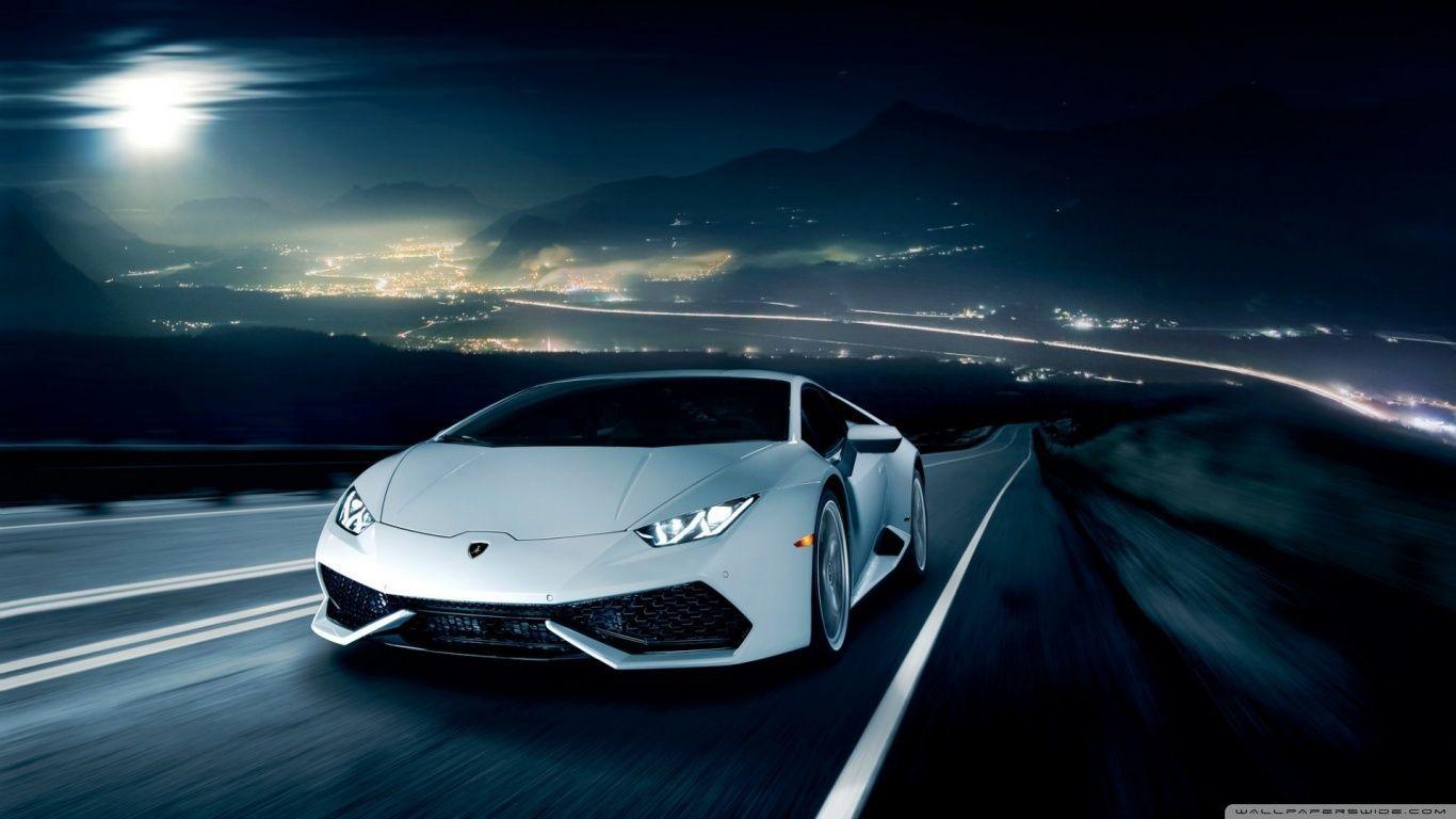 Lamborghini Huracan on the Road at Night. Nice cool car picture