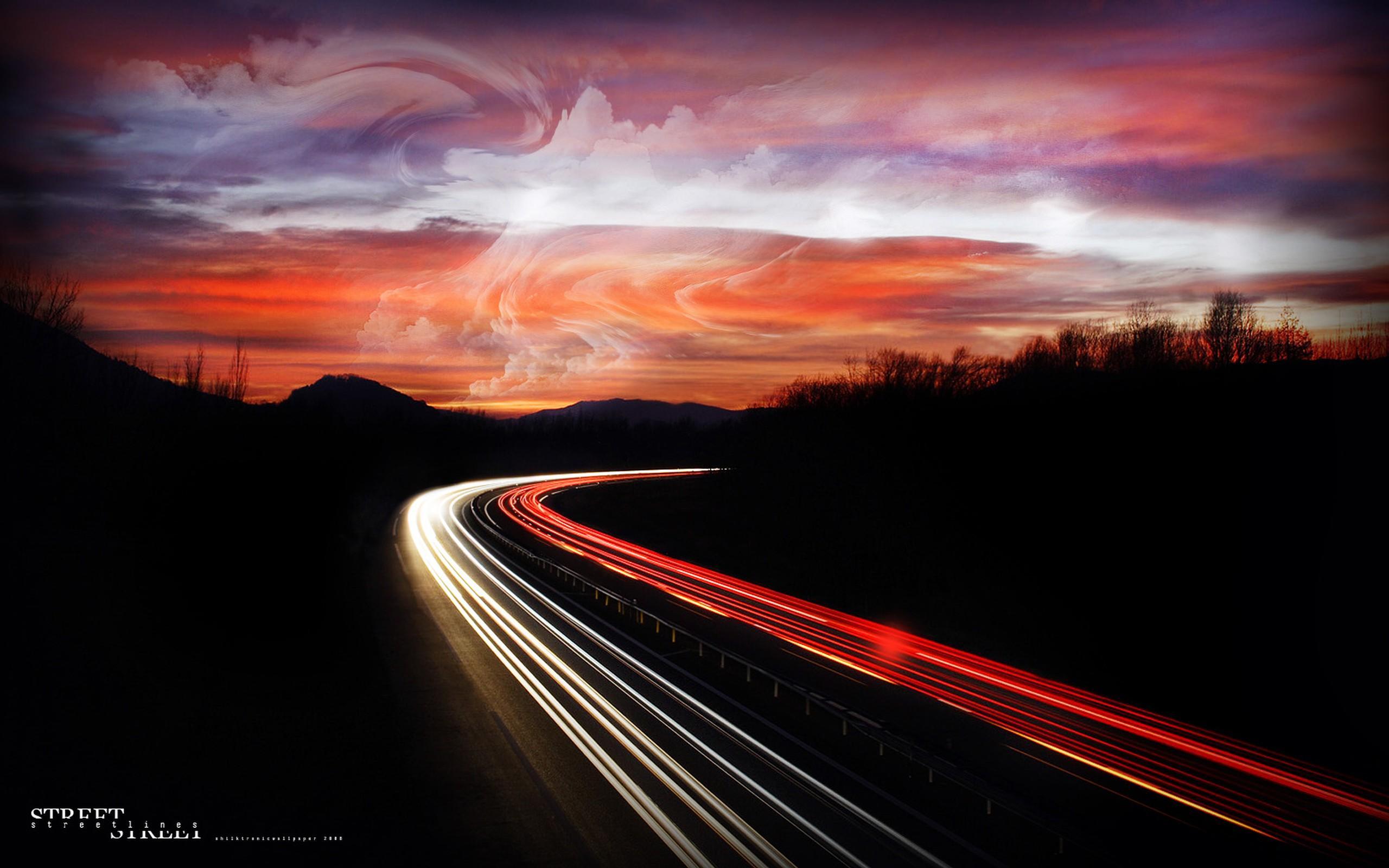 Download Wallpaper Evening Road Speed Highway, On Highway
