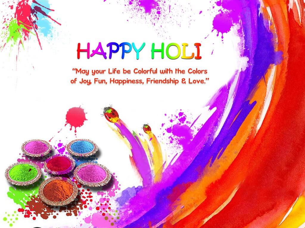 Happy Holi Wishes HD 3D Wallpaper Background