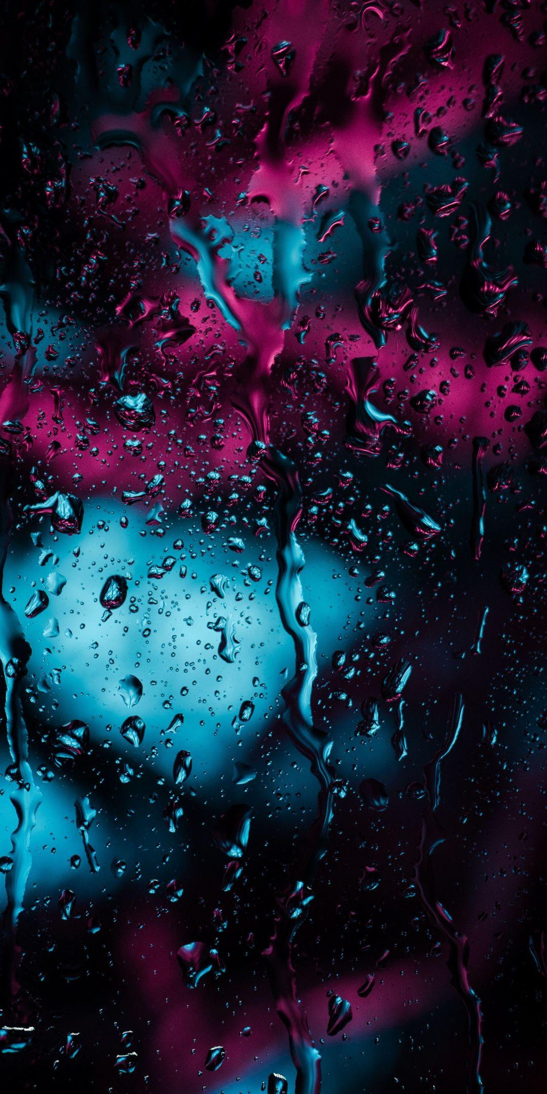 Water drops, surface, dark, 1080x2160 wallpaper. Qhd wallpaper