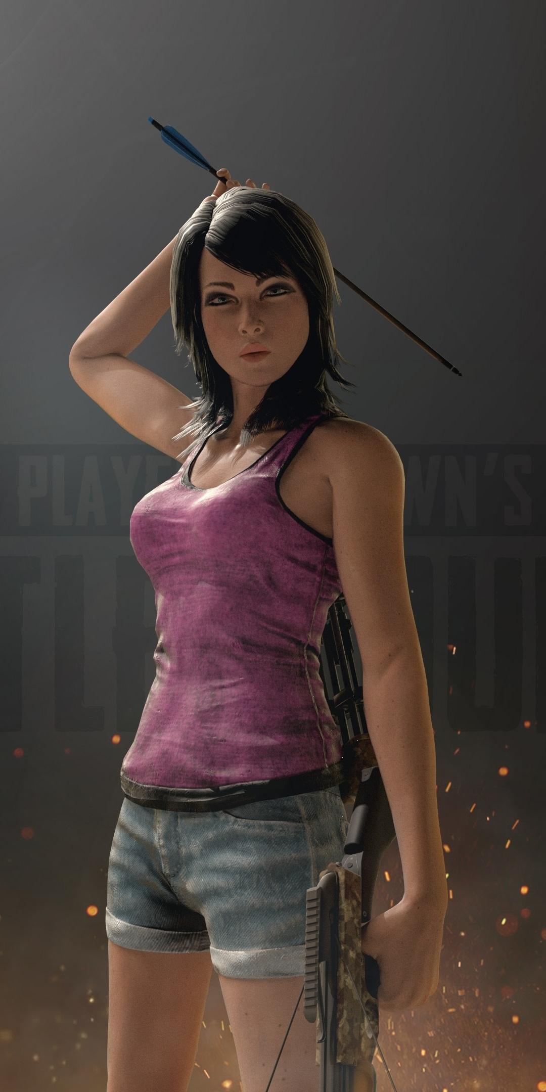Download 1080x2160 wallpaper pubg, mobile girl, video game, 2019