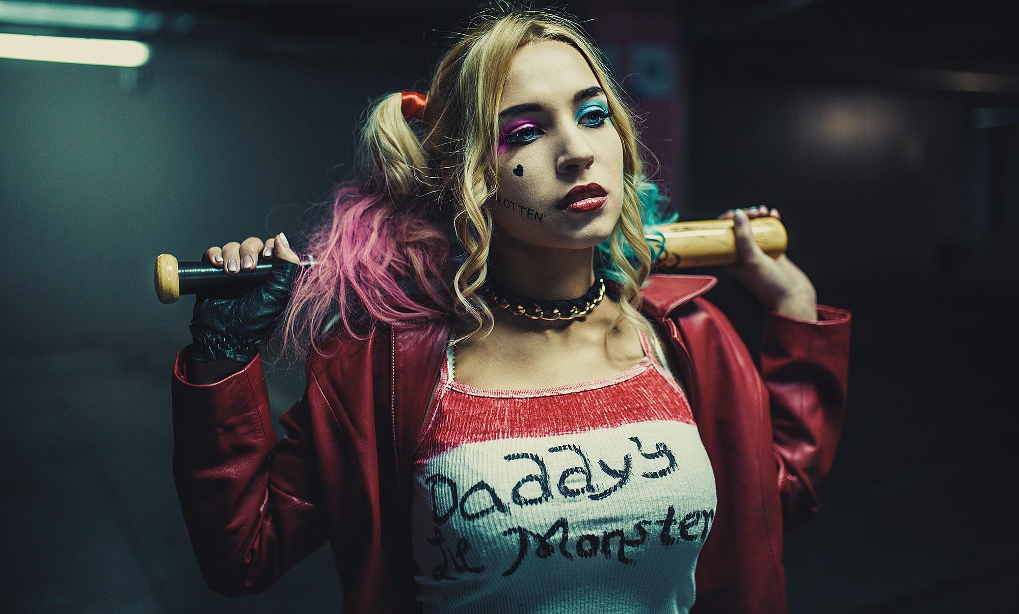 Harley Quinn, Women, Model, Cosplay, Baseball Bats Wallpaper HD