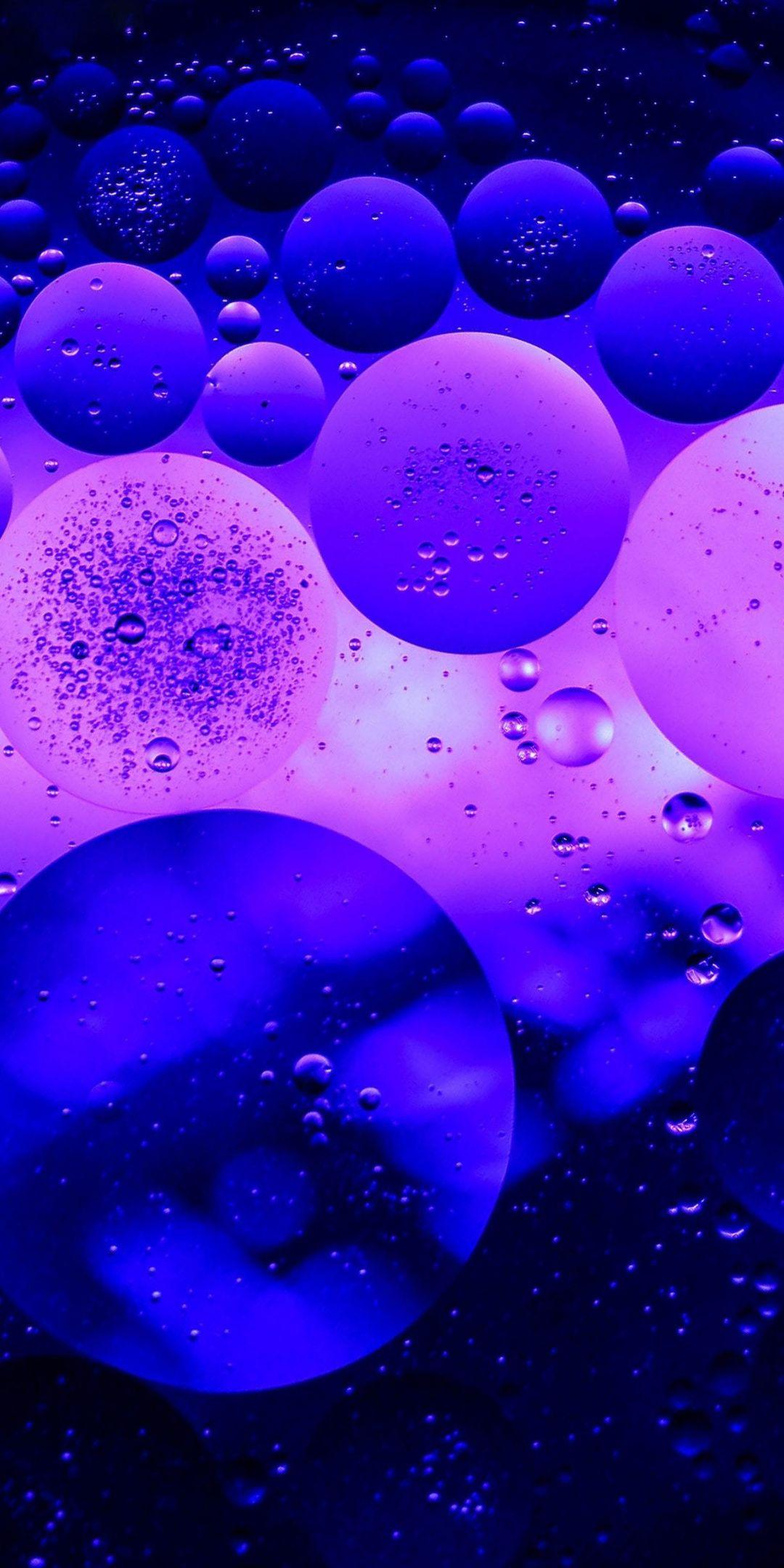Blue, bubbles, close up, 1080x2160 wallpaper. Cool background
