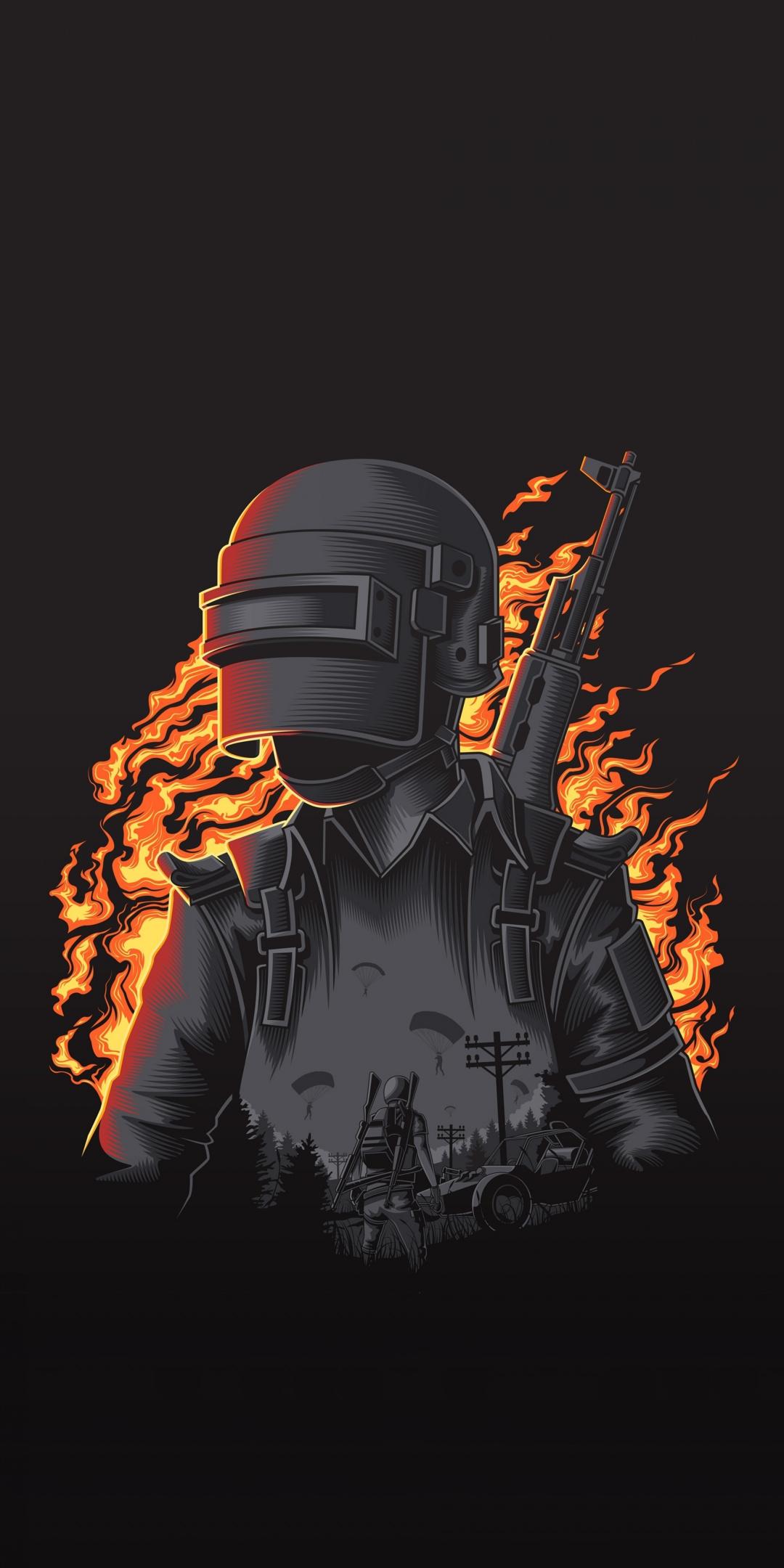 Download 1080x2160 wallpaper pubg, illustration, minimal art