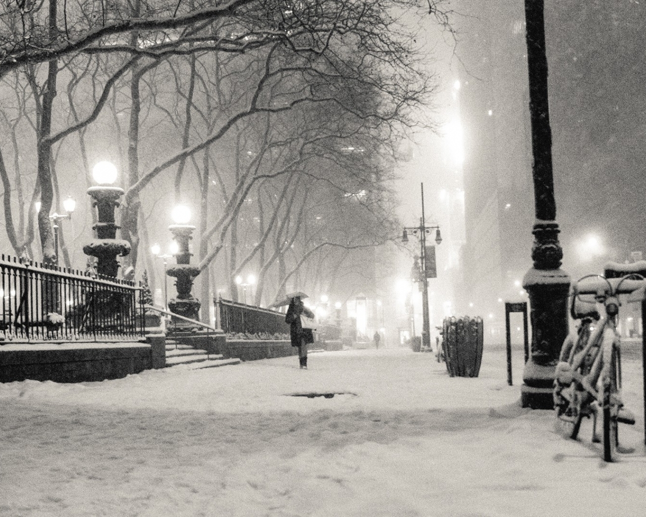 Free download Wallpaper black and white winter snow New York City