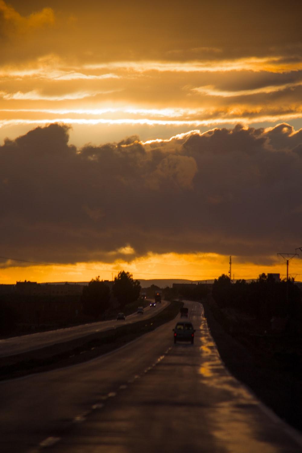 Highway Sunset Picture. Download Free Image