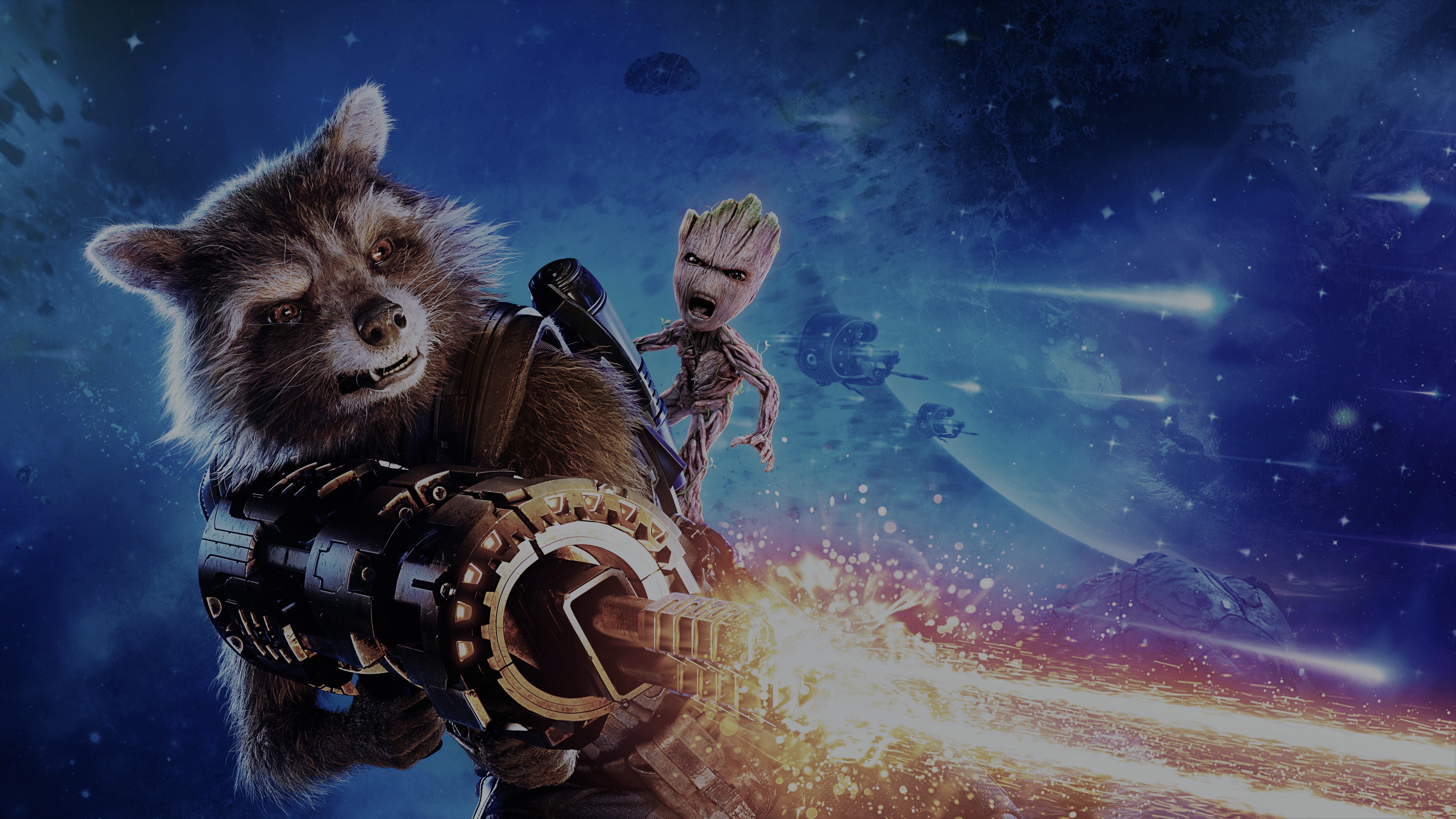 Rocket Raccoon and Baby Groot illustration, Guardians