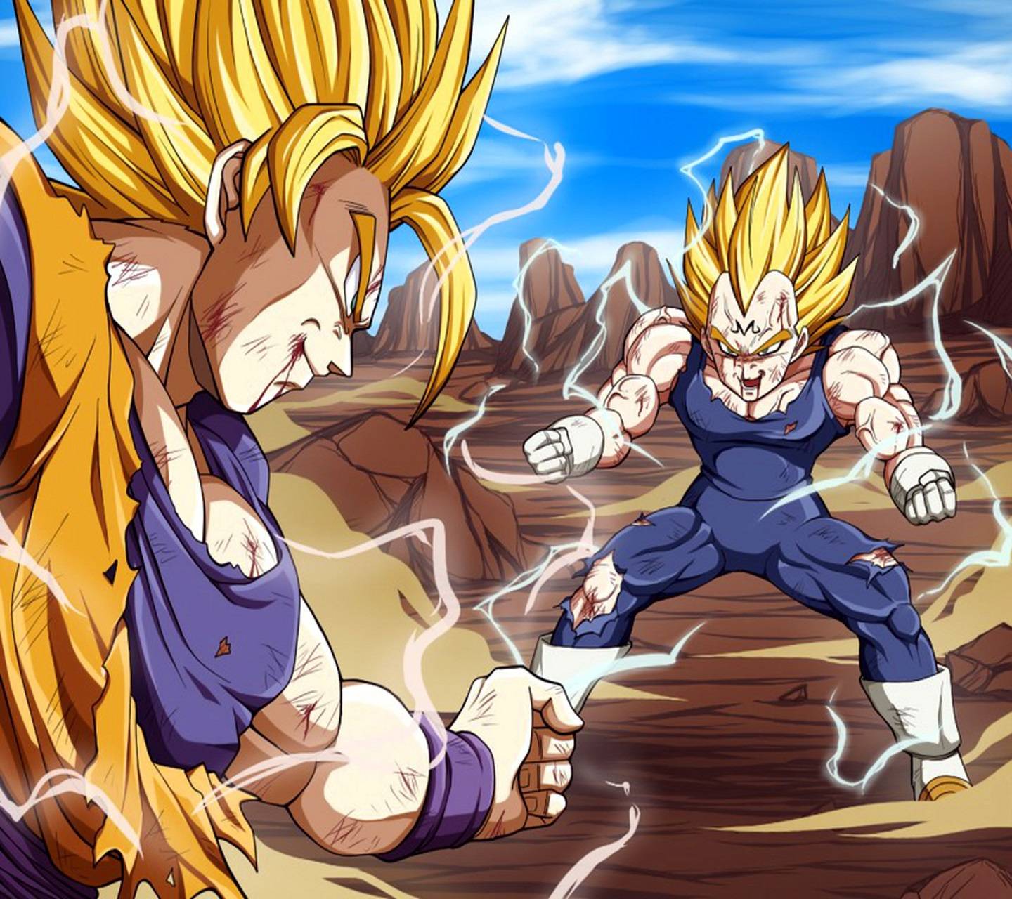 Goku vs Majin Vegeta wallpaper