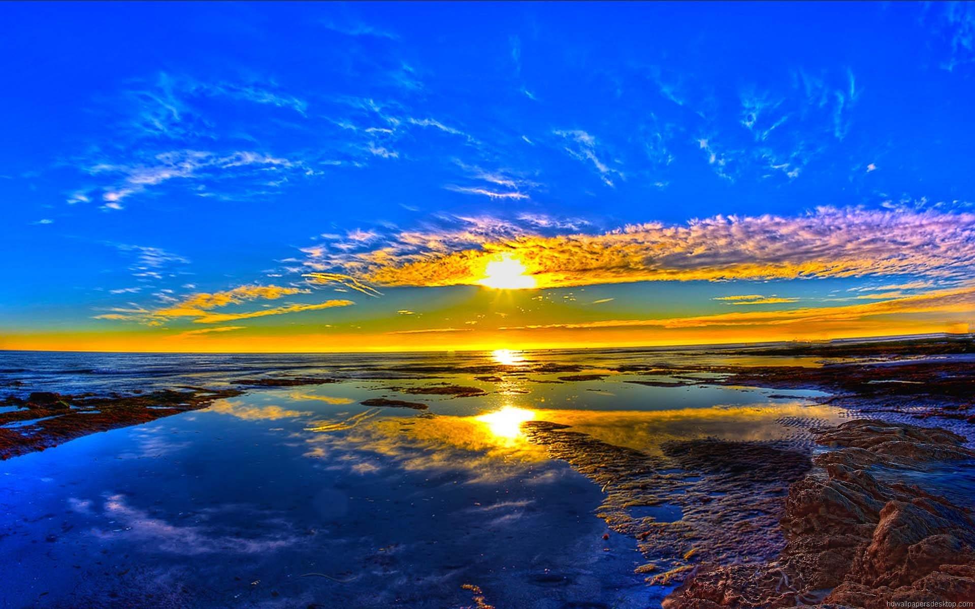 Blue Golden Sunrise Picture