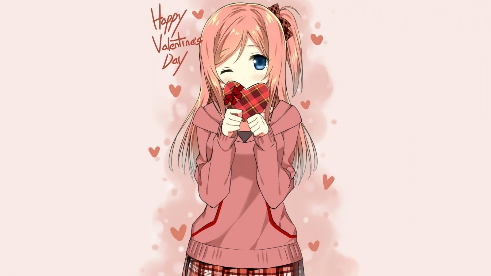 Download <== Anime Girl HD Wallpaper Happy Valentine's Day