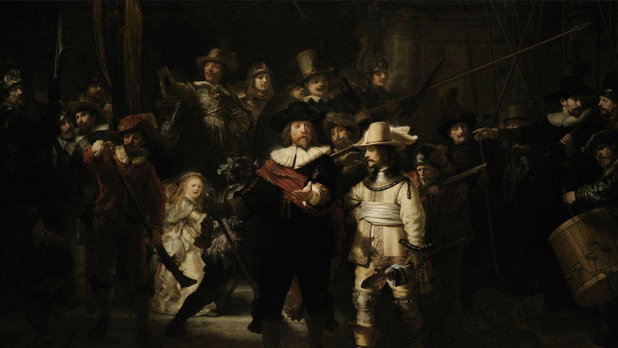 The Night Watch Rembrandt Painting wallpaperx1080