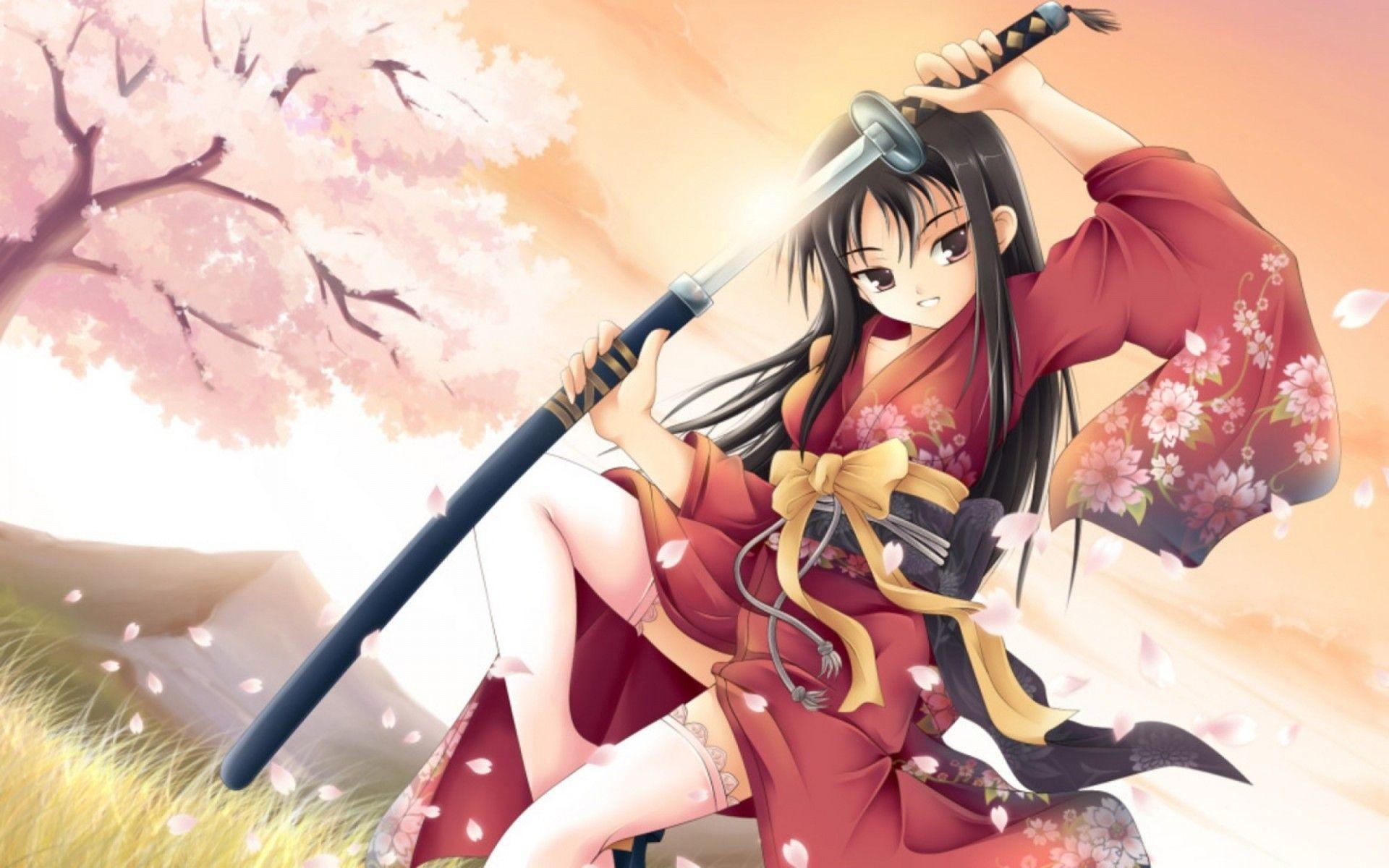Female Anime Samurai Wallpaper