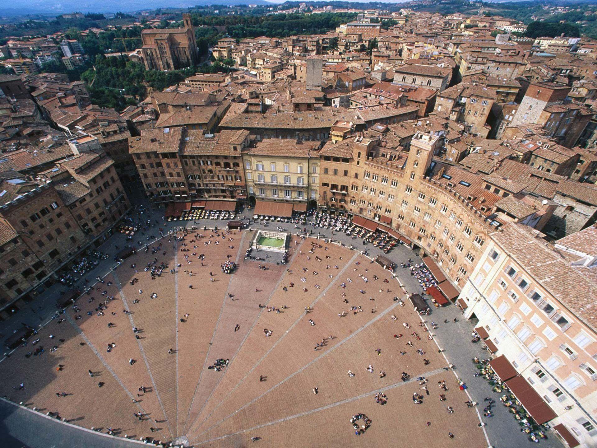 Piazza del Campo is the principal public space of Siena, Tuscany