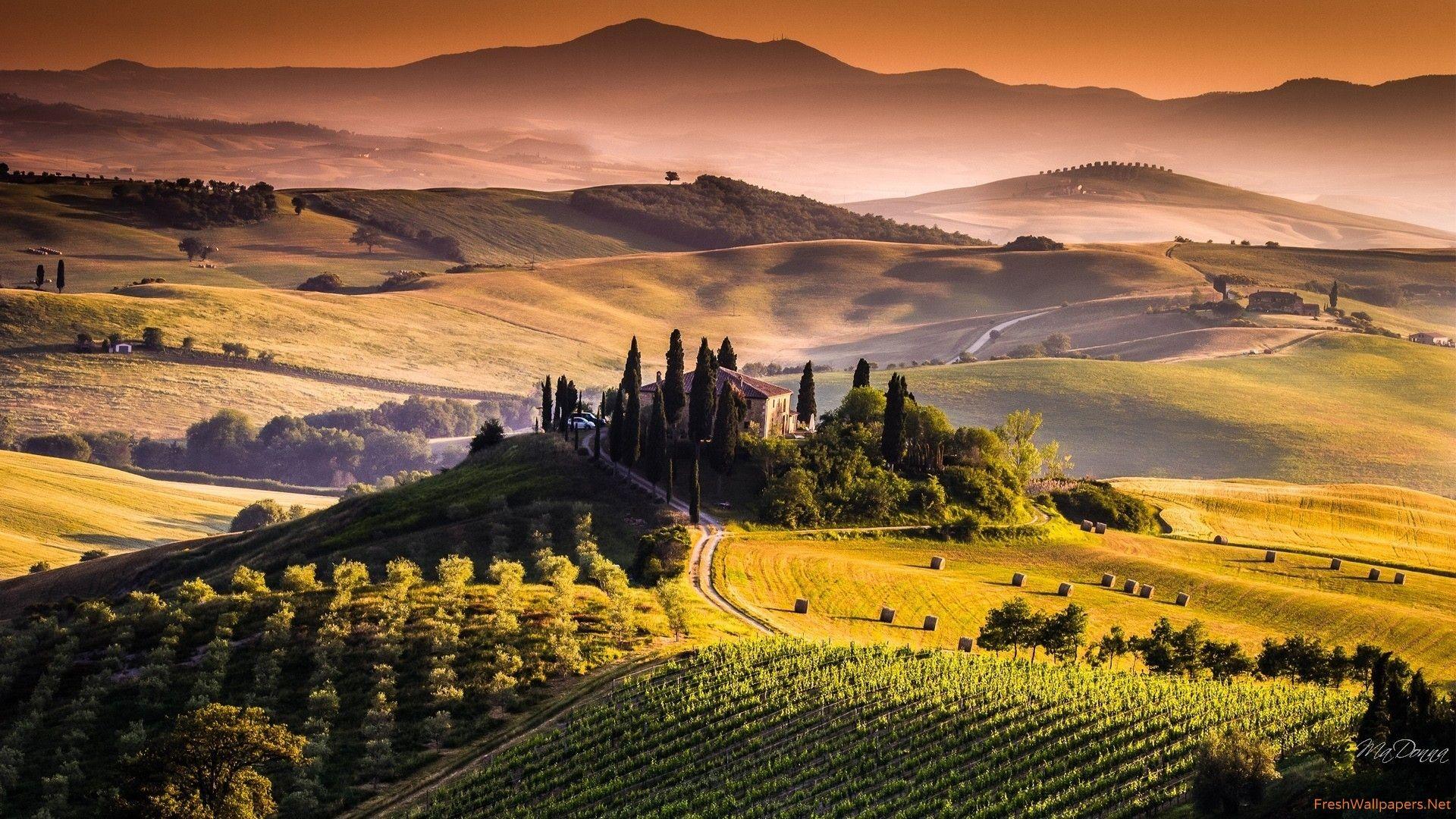Beautiful Italy Tuscany Sunset Wallpaper Wallpaper HD