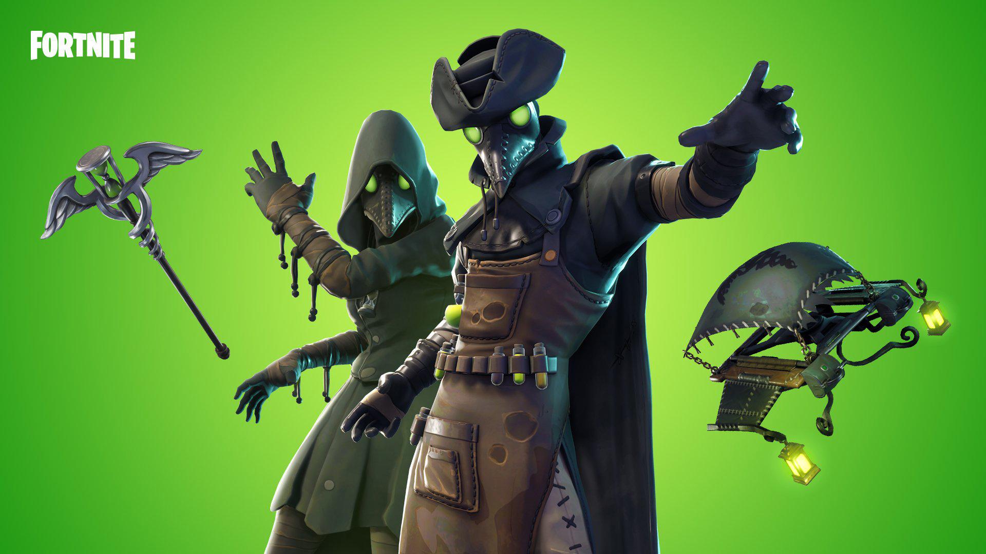 Wallpaper of Plague Doctor, Video Game, Fortnite, Hero background