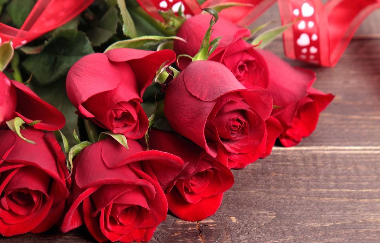 Wallpaper bouquet, red, love, heart, romantic, valentine's day