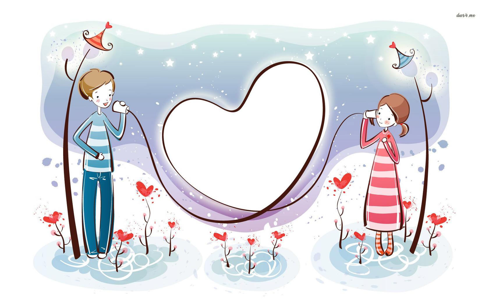 Free Love Cartoon Couple Wallpaper, Download Free Clip Art, Free