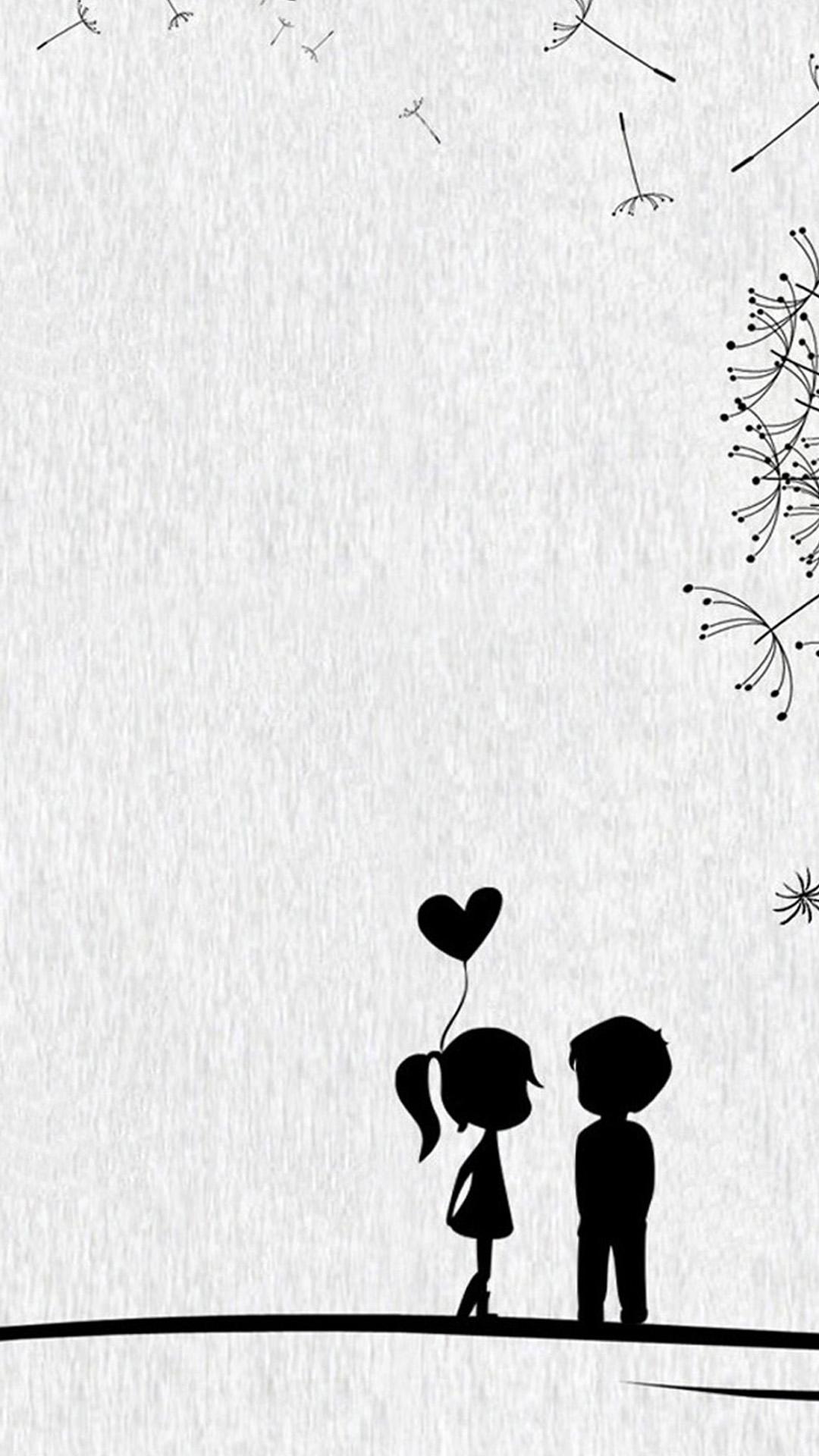 Cute Sweet Love Little Couple iPhone 8 Wallpaper Free Download