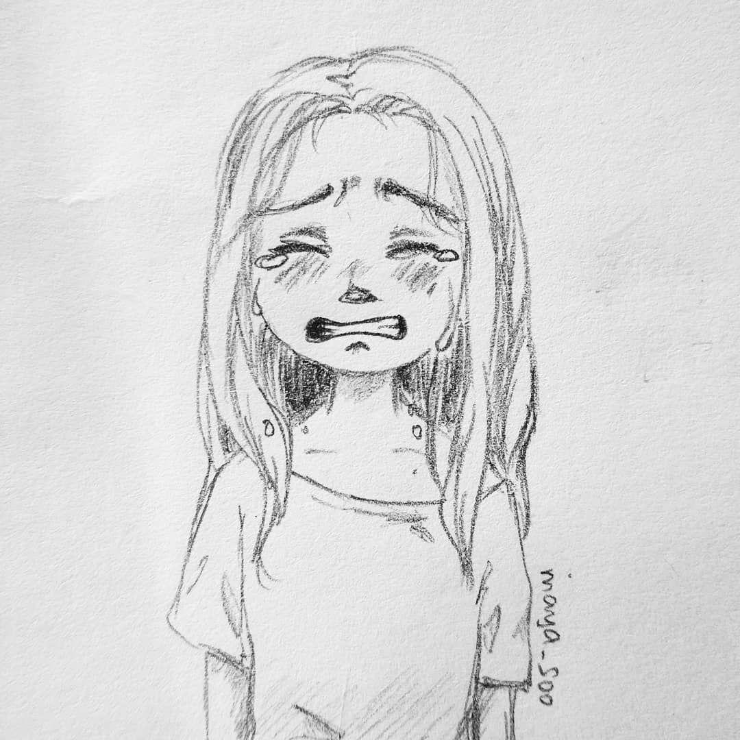 sad tumblr girl drawing