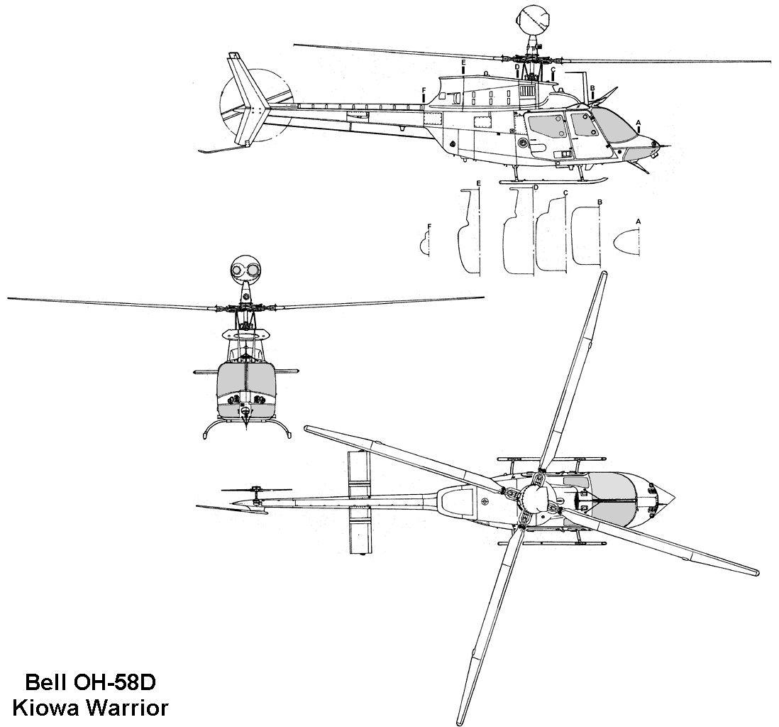 Bell OH 58D Kiowa Warrior Blueprint Free Blueprint