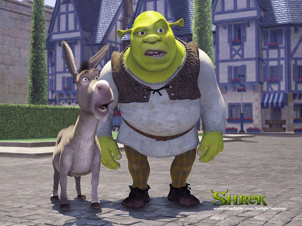 Shrek and Donkey Cartoon Widescreen Image for PC