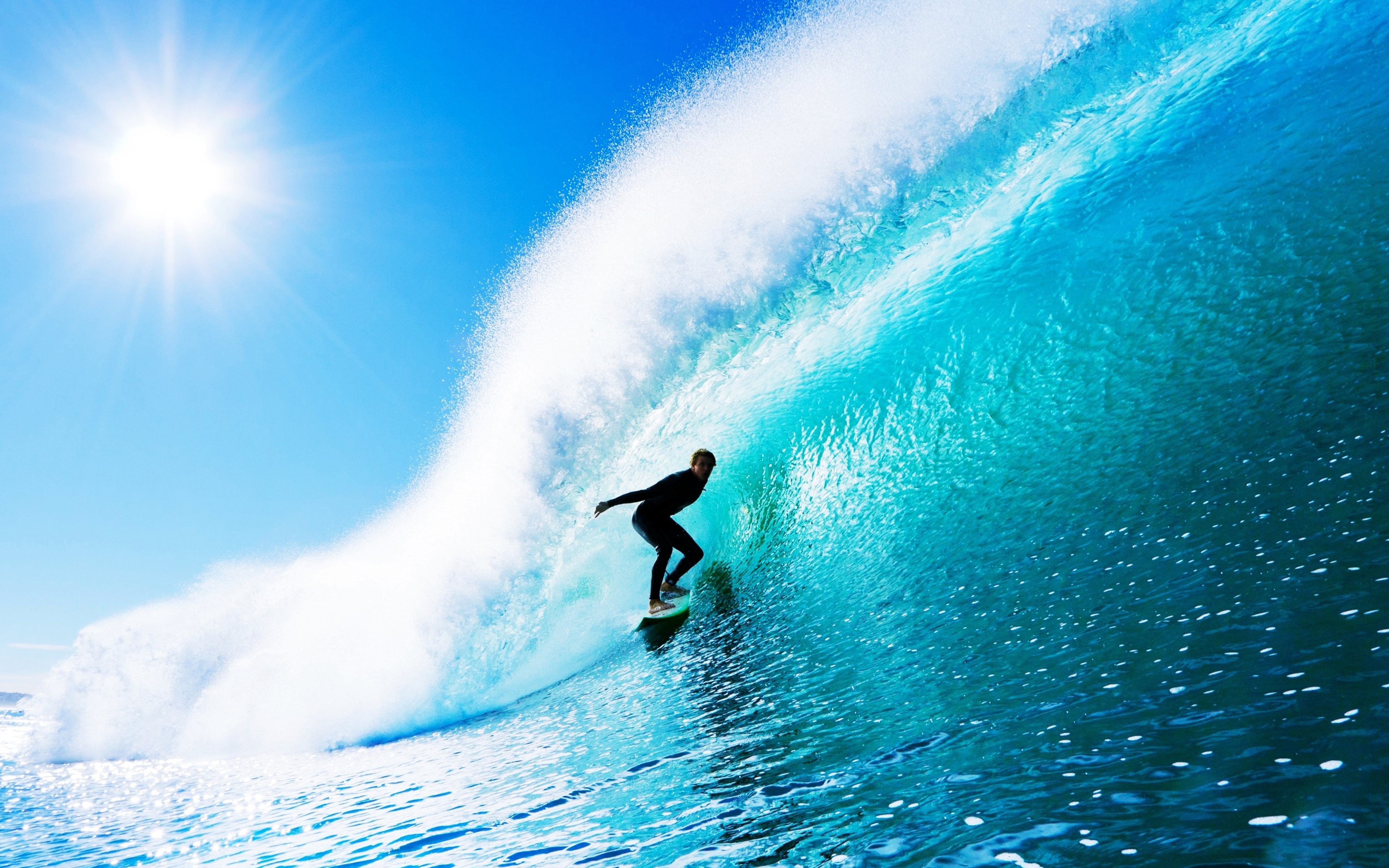 Download wallpaper surfer, 4k, ocean, waves, summer, extreme
