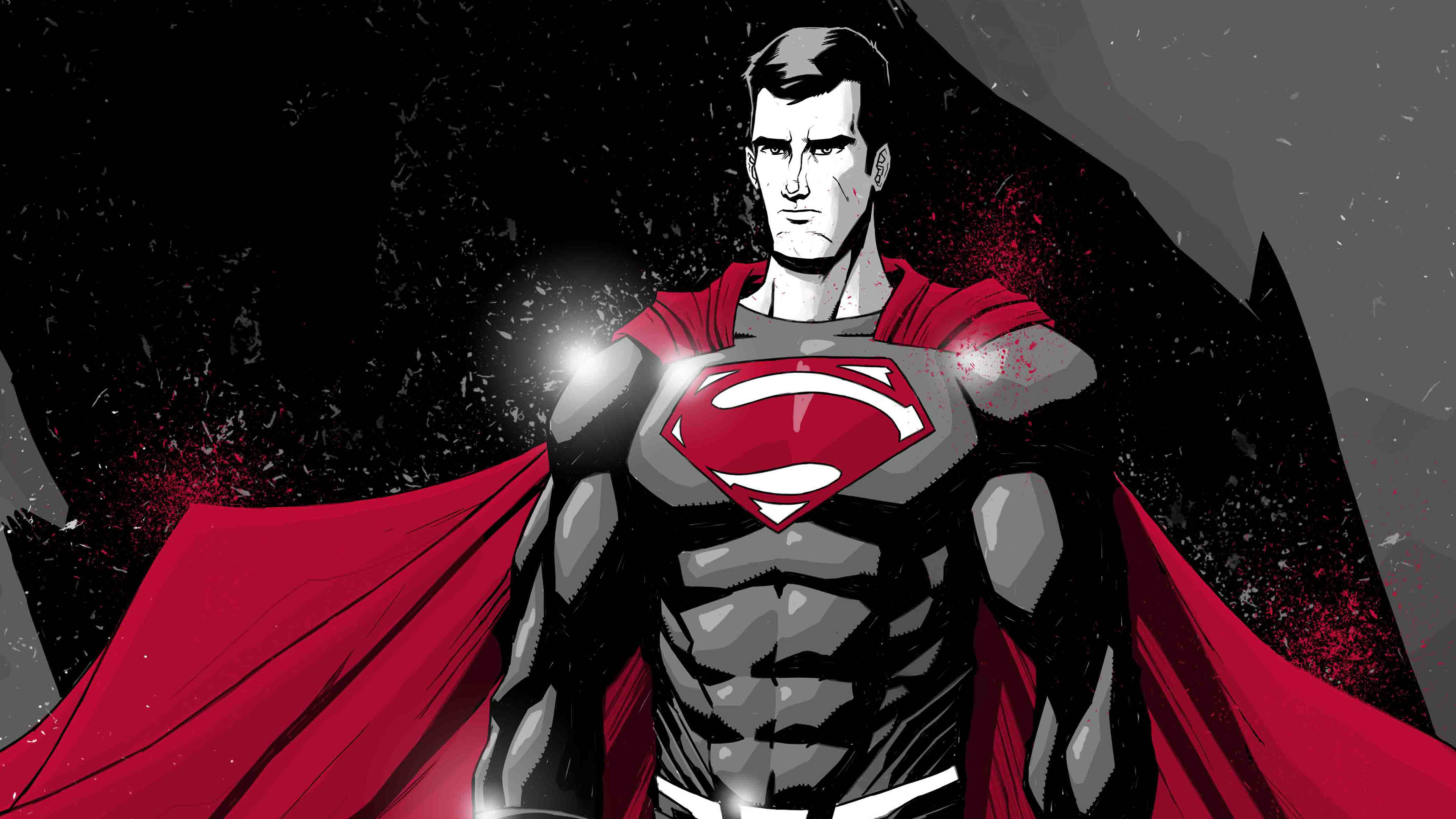 Superman Monochrome Art 4k, HD Superheroes, 4k Wallpaper, Image