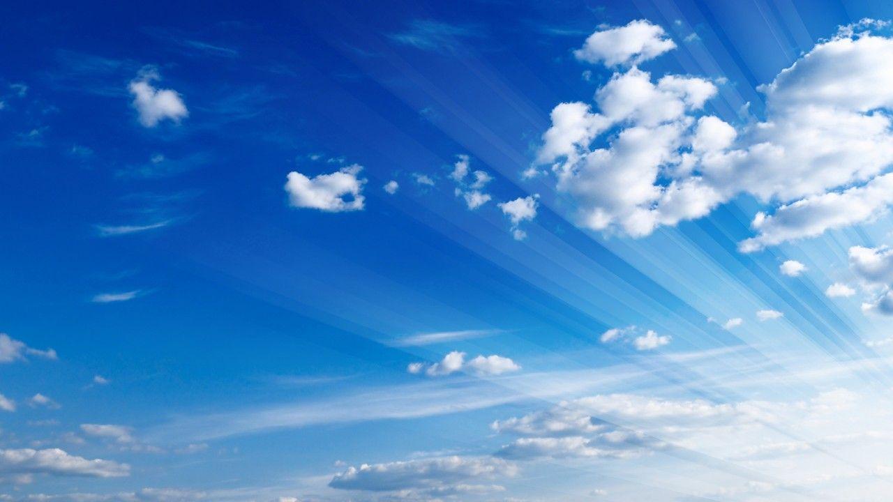 clouds, 5k, 4k wallpaper, 8k, silver lining, blue sky horizontal