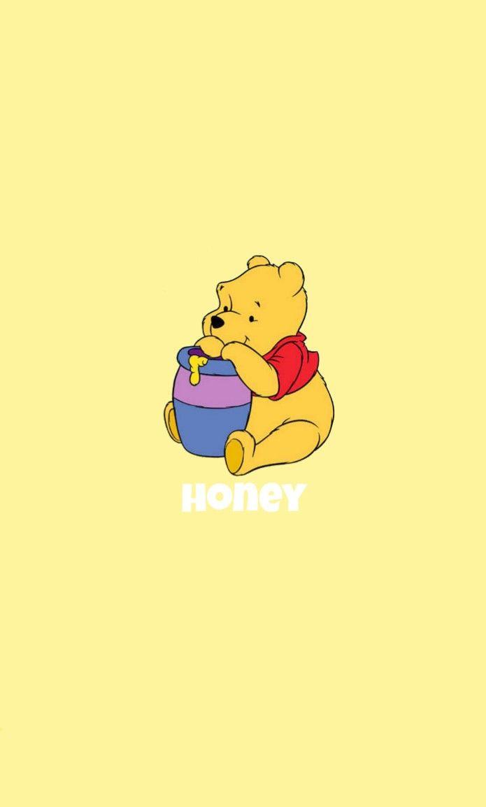 yellow aesthetic honey winnie the pooh wallpaper iphone