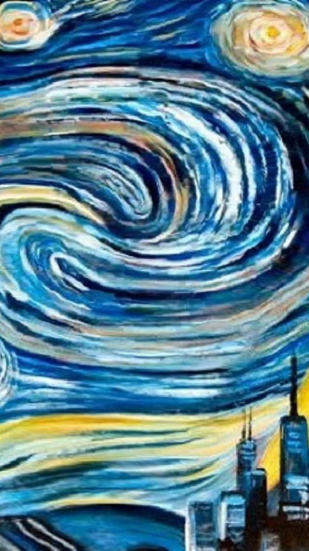 Starry Night iPhone 5 Wallpaper Group Wallpaper Van Gogh