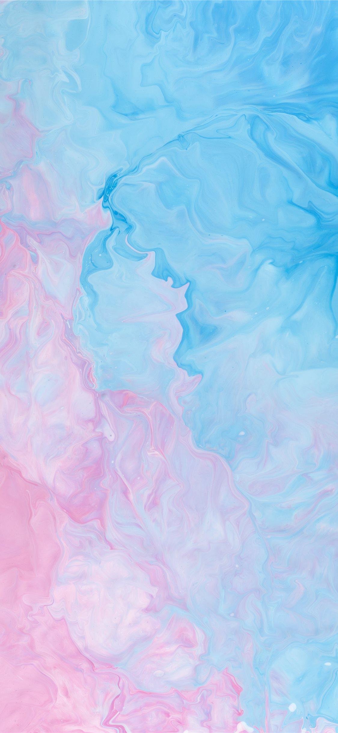 Free download pink and blue abstract painting iPhone 11 Wallpaper