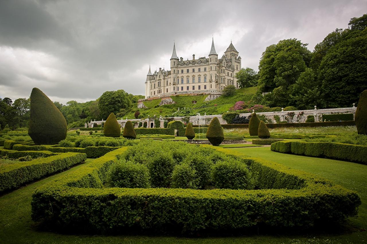 Desktop Wallpaper Scotland Sutherland Dunrobin Castle castle Cities