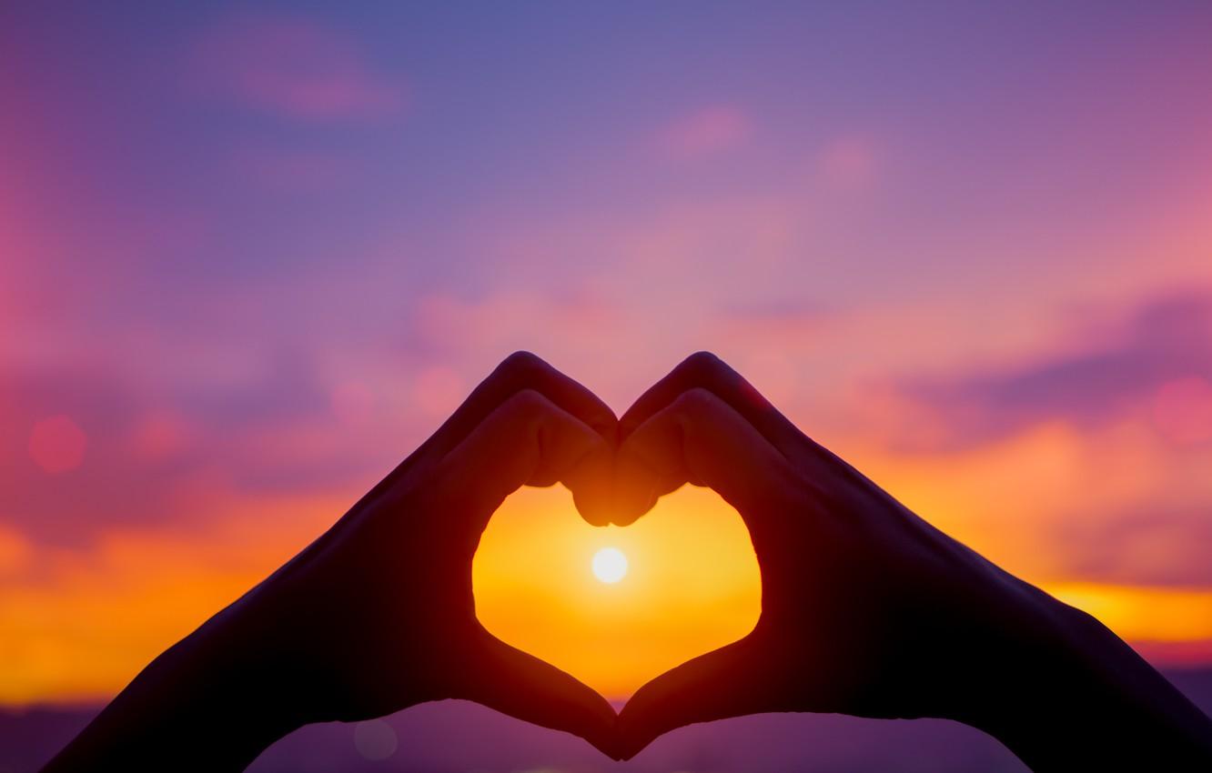 Free download Wallpaper love sunset heart hands love heart sunset