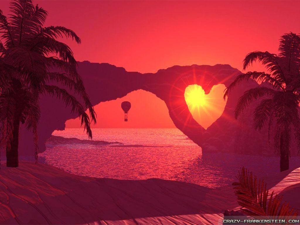 Love Heart Sunset Wallpapers - Wallpaper Cave