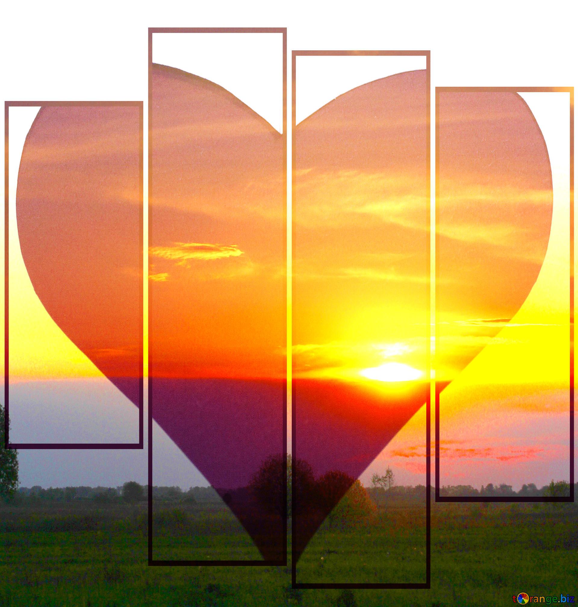 Download free picture Heart love background with sunset sky on CC