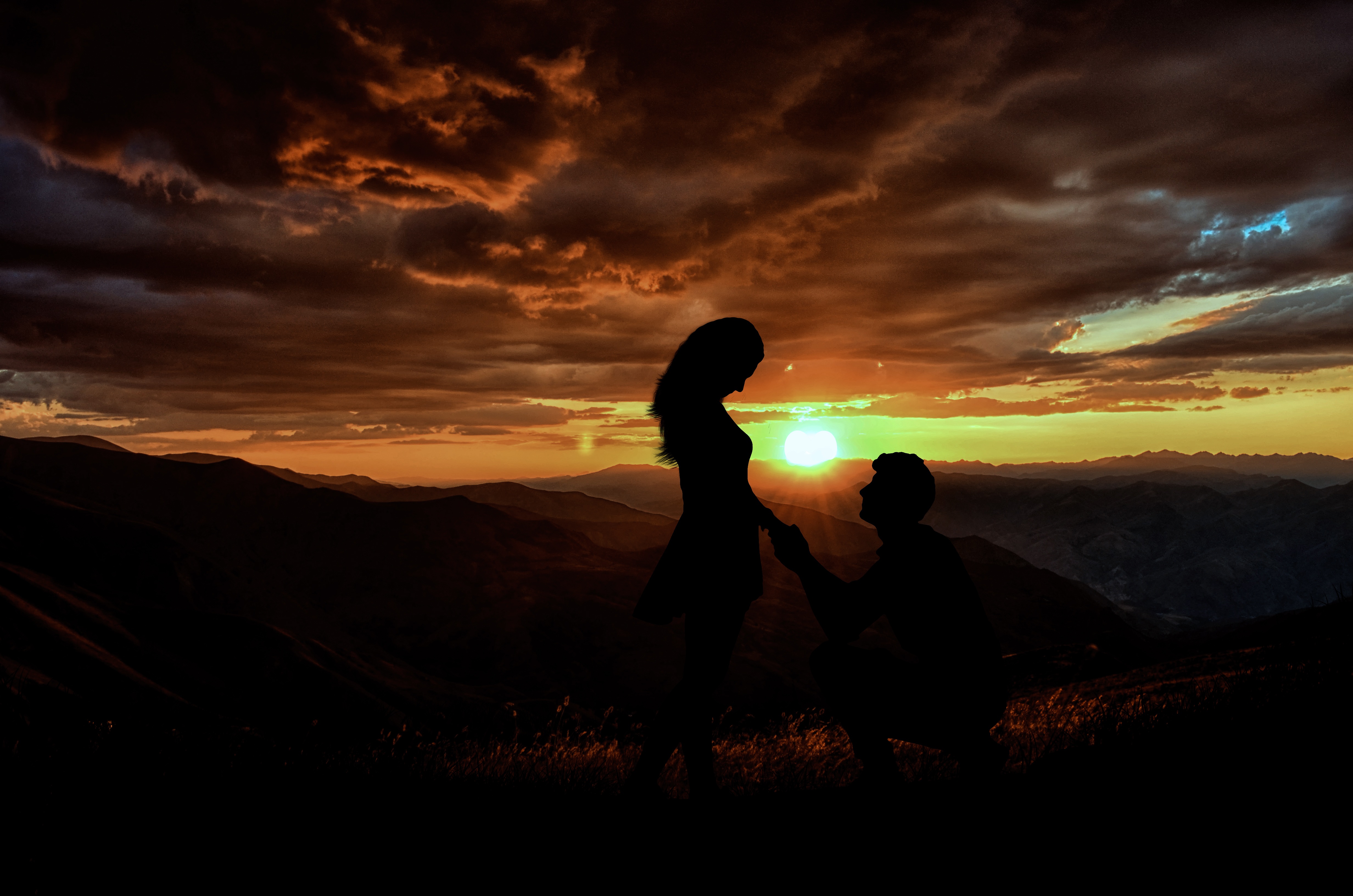 Couple Silhouette 5k, HD Love, 4k Wallpaper, Image, Background
