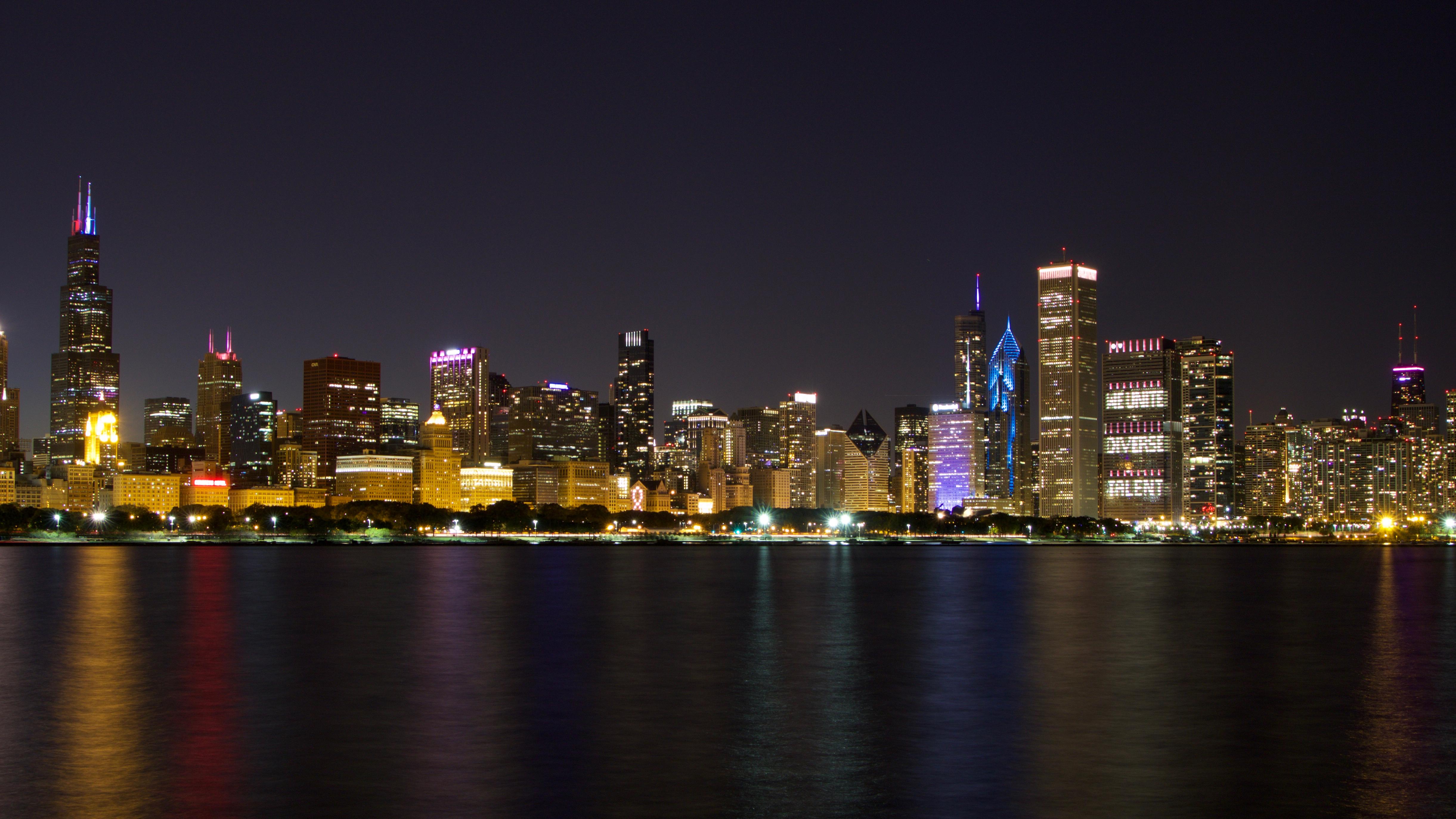 4884x2747] Chicago Skyline At Night [OC] R Wallpaper