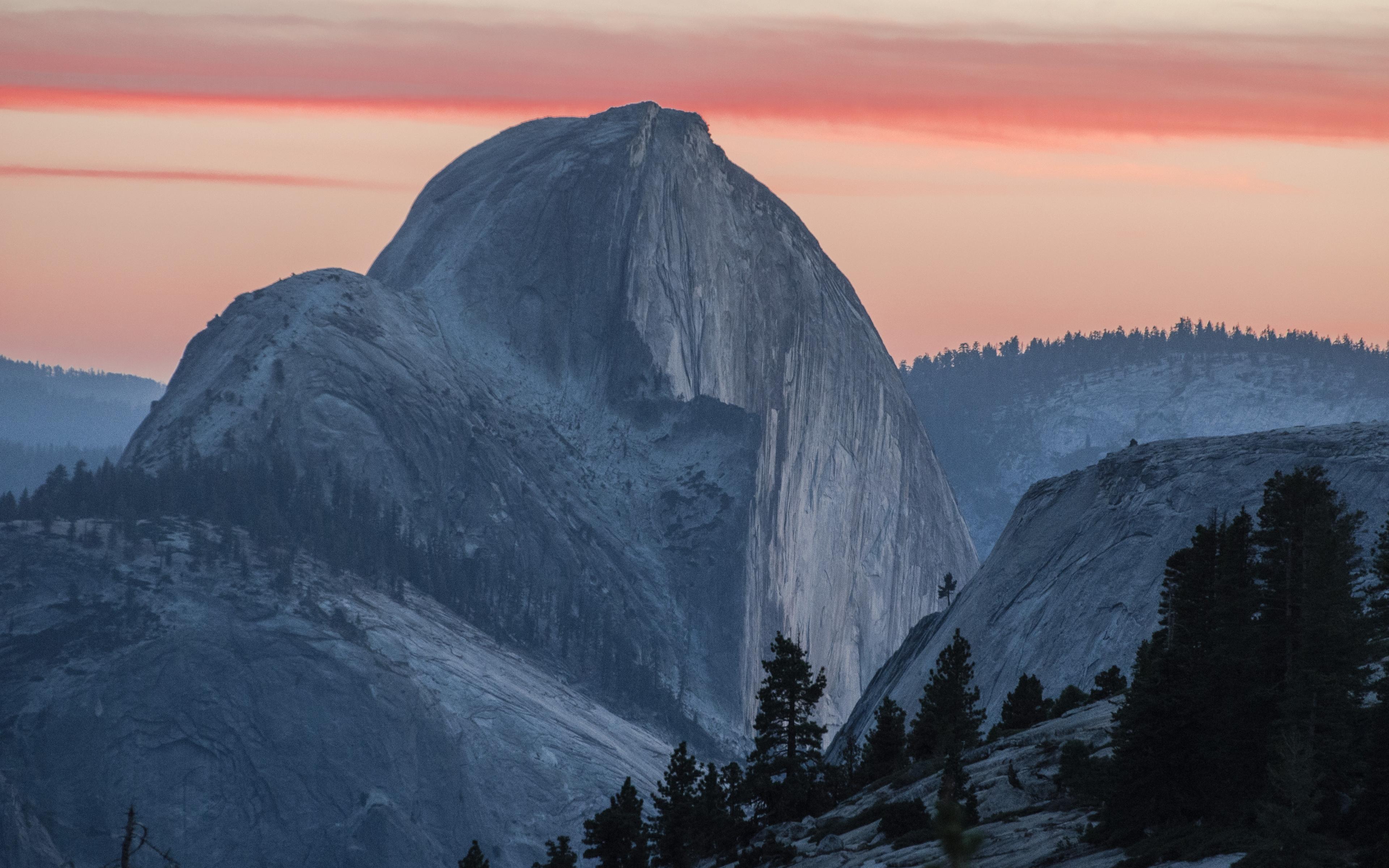 Download Olmsted Point, Yosemite valley, mountains, sunset