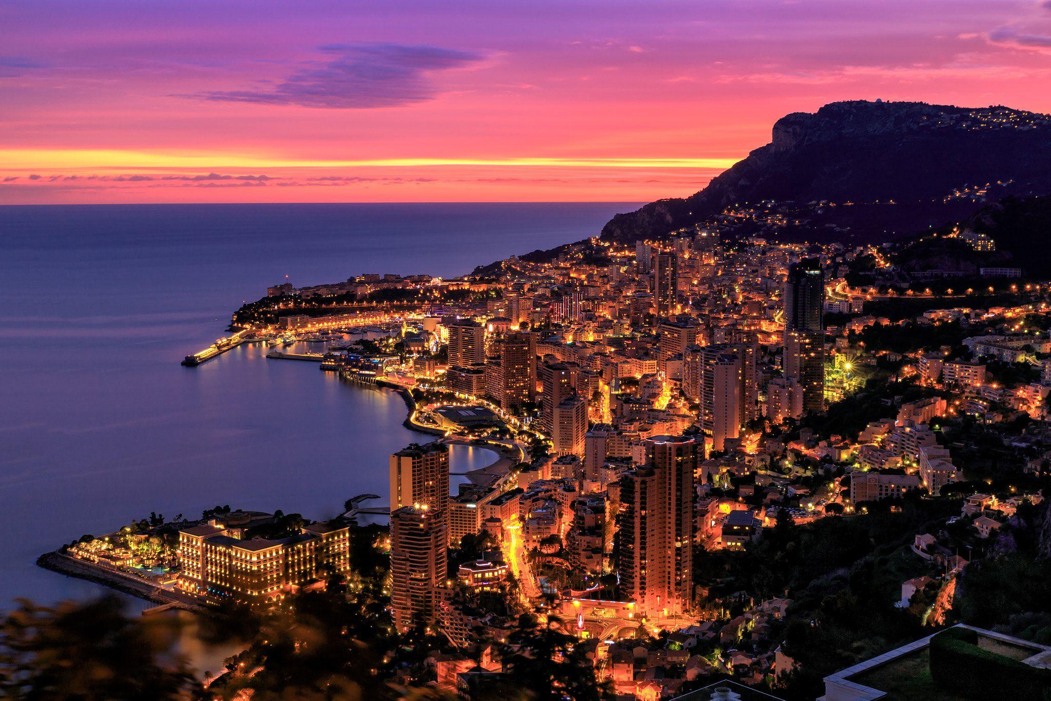 Monaco by Night in Monaco Carlo. Monaco, Night