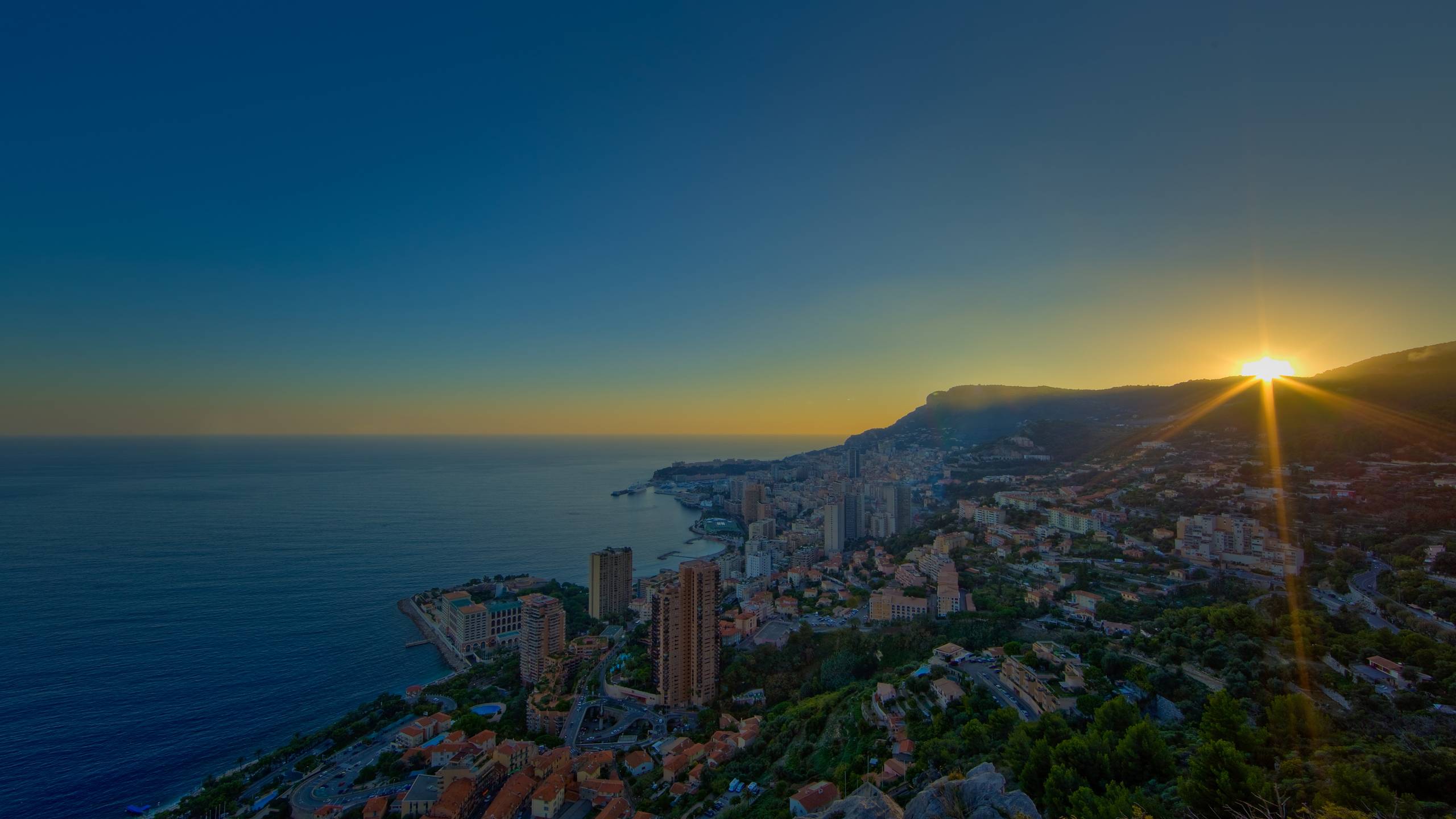 Beautiful Sunrise In The City Monaco Wallpaper