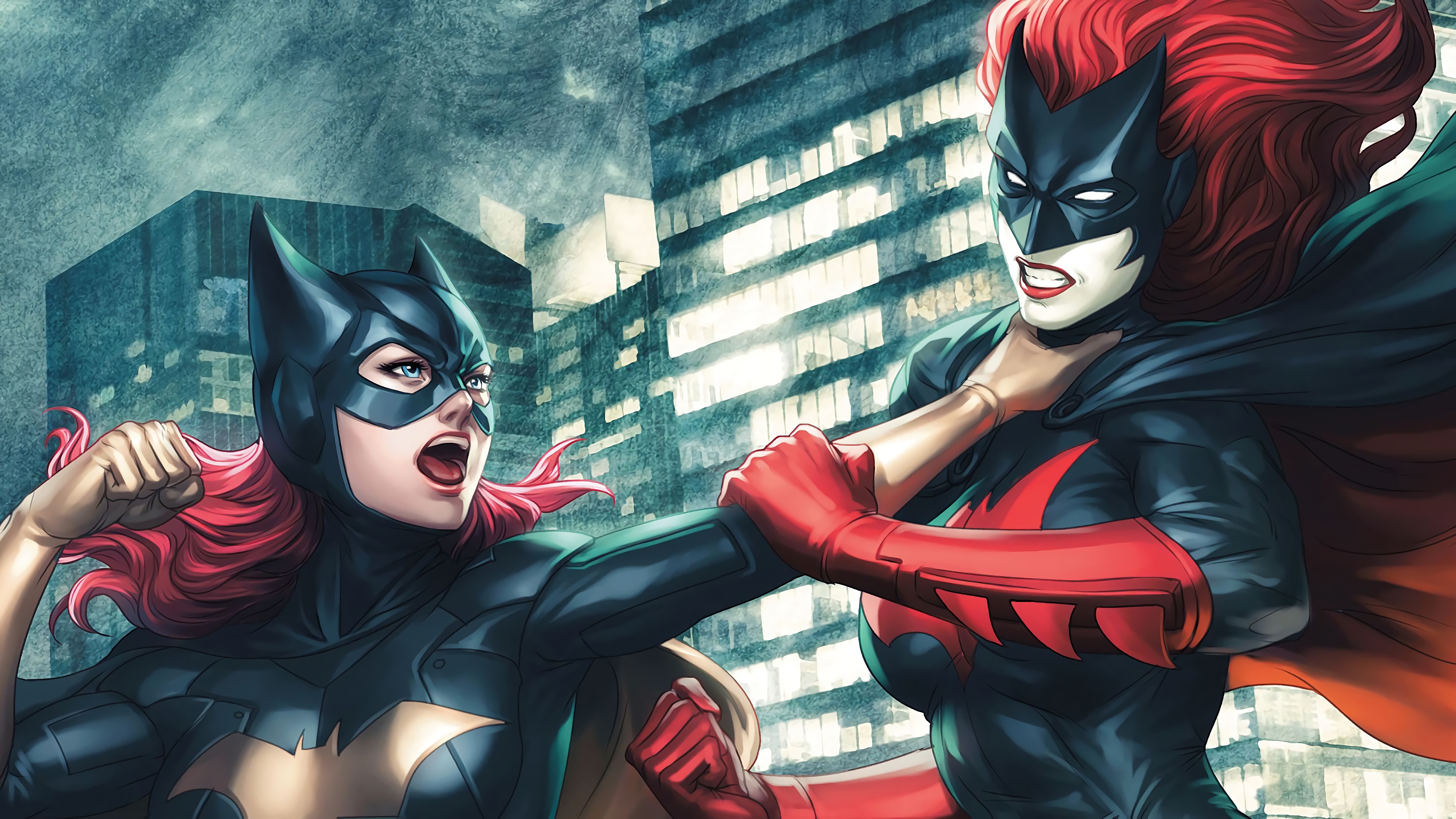 Batgirl Batwoman Fight 4K Wallpaper